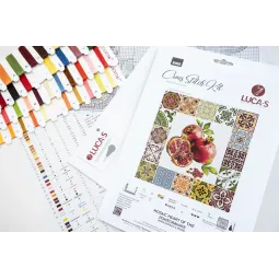 Kreuzstich-Set "Mosaikherz des Granatapfels" 25.5 x 25.5 cm SB7058