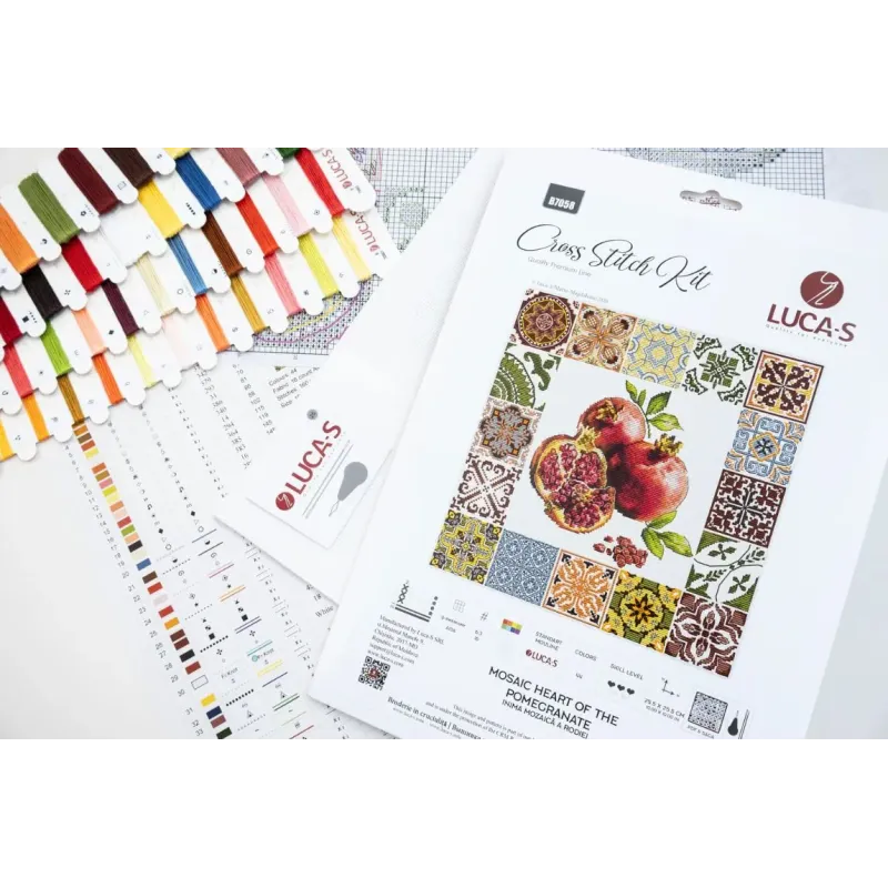 Cross Stitch Kit "Mosaic Heart of the Pomegranate" 25.5 x 25.5 cm SB7058