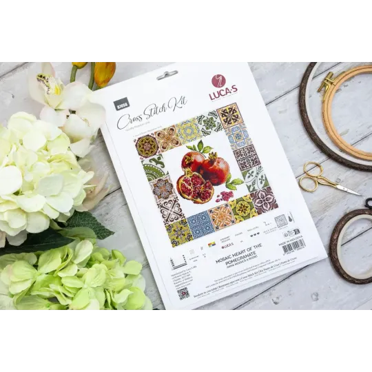 Cross Stitch Kit "Mosaic Heart of the Pomegranate" 25.5 x 25.5 cm SB7058