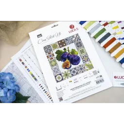 Набор для вышивания крестиком "Средиземноморская мозаика из инжира" 25,5 x 25,5 см SB7057