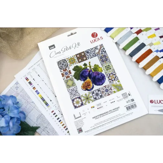 Kreuzstich-Set "Mediterranes Feigenmosaik" 25,5 x 25,5 cm SB7057