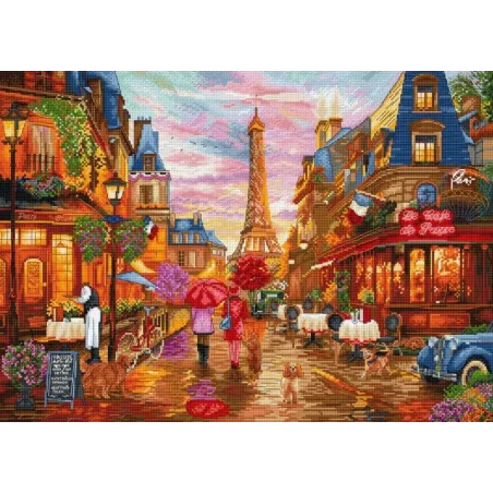 Cross stitch kit "After the Rain, Paris" 42x30 cm SLETIL9975