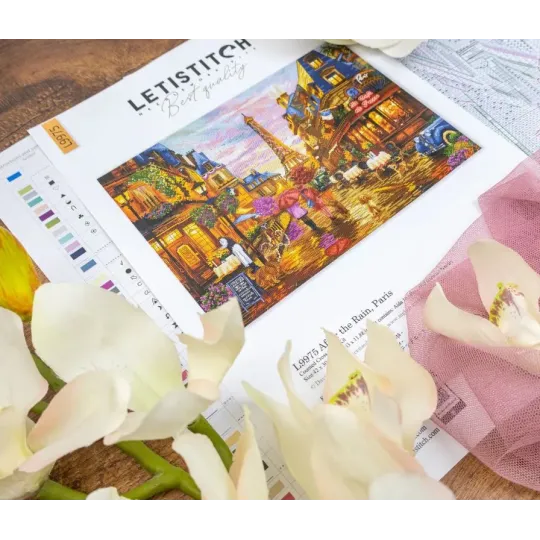 Cross stitch kit "After the Rain, Paris" 42x30 cm SLETIL9975