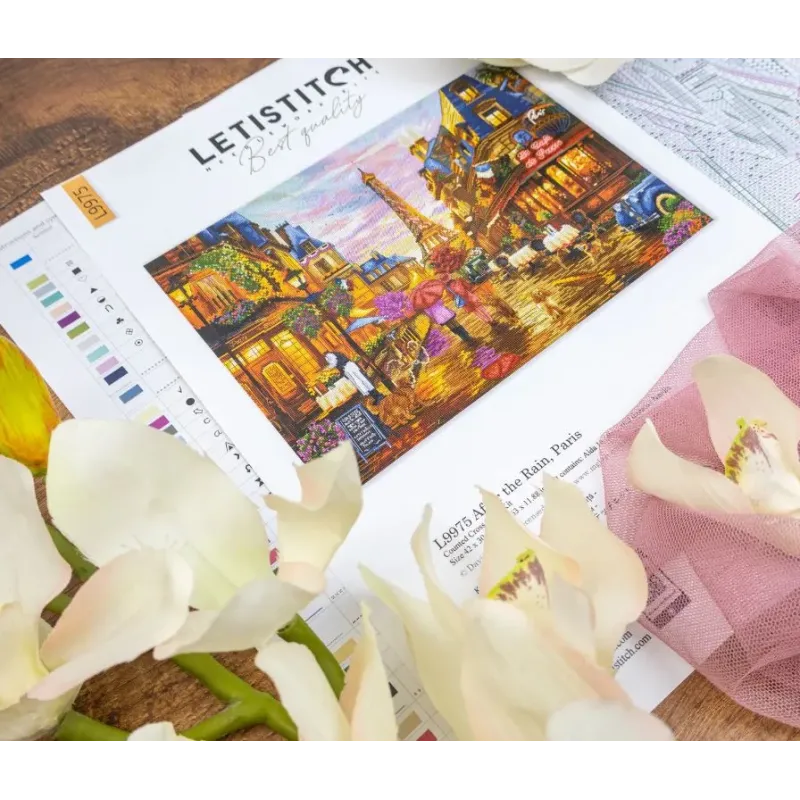 Cross stitch kit "After the Rain, Paris" 42x30 cm SLETIL9975