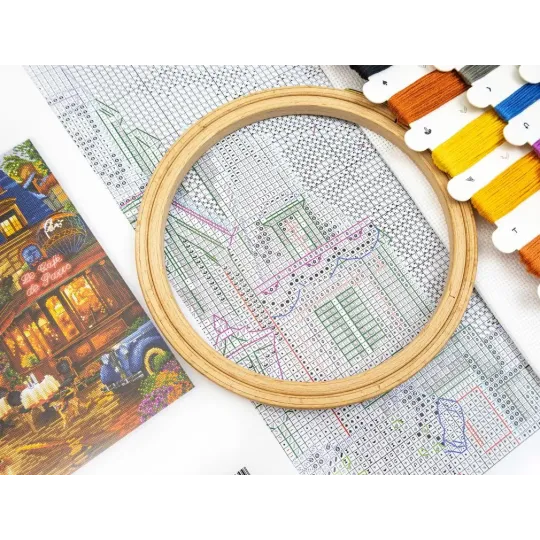 Cross stitch kit "After the Rain, Paris" 42x30 cm SLETIL9975