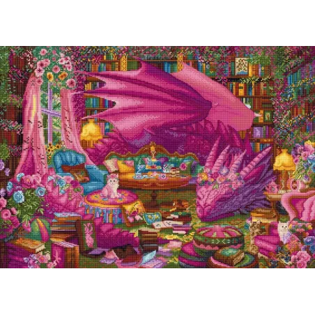 Siuvinėjimo kryželiu rinkinys "Skaitymo sritis" 45×32 cm SLETIL9970