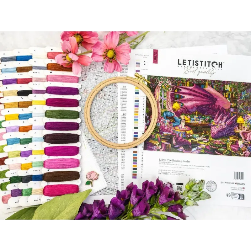 Kreuzstich-Set "Das Lese-Reich" 45×32 cm SLETIL9970