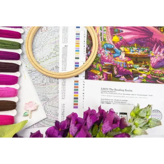 Набор для вышивания крестом "Царство чтения" 45×32 см SLETIL9970