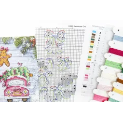 Kreuzstich-Set "Weihnachtsornamente" 9 cm (6 Stück) SLETIL9969