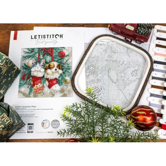 Kreuzstich-Set "Weihnachtsschläfchen" 24x24 cm SLETIL9966