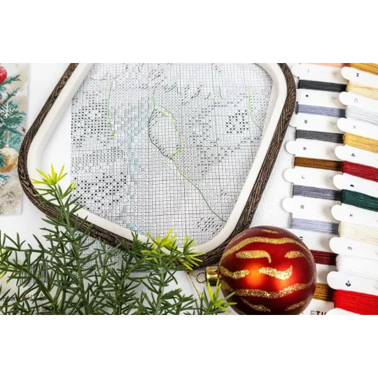 Cross stitch kit "Christmas Naps" 24x24 cm SLETIL9966
