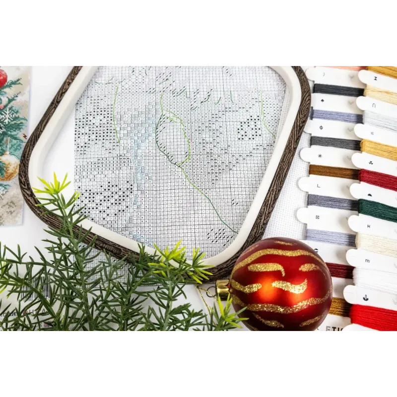 Cross stitch kit "Christmas Naps" 24x24 cm SLETIL9966