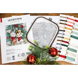 Cross stitch kit "Christmas Naps" 24x24 cm SLETIL9966