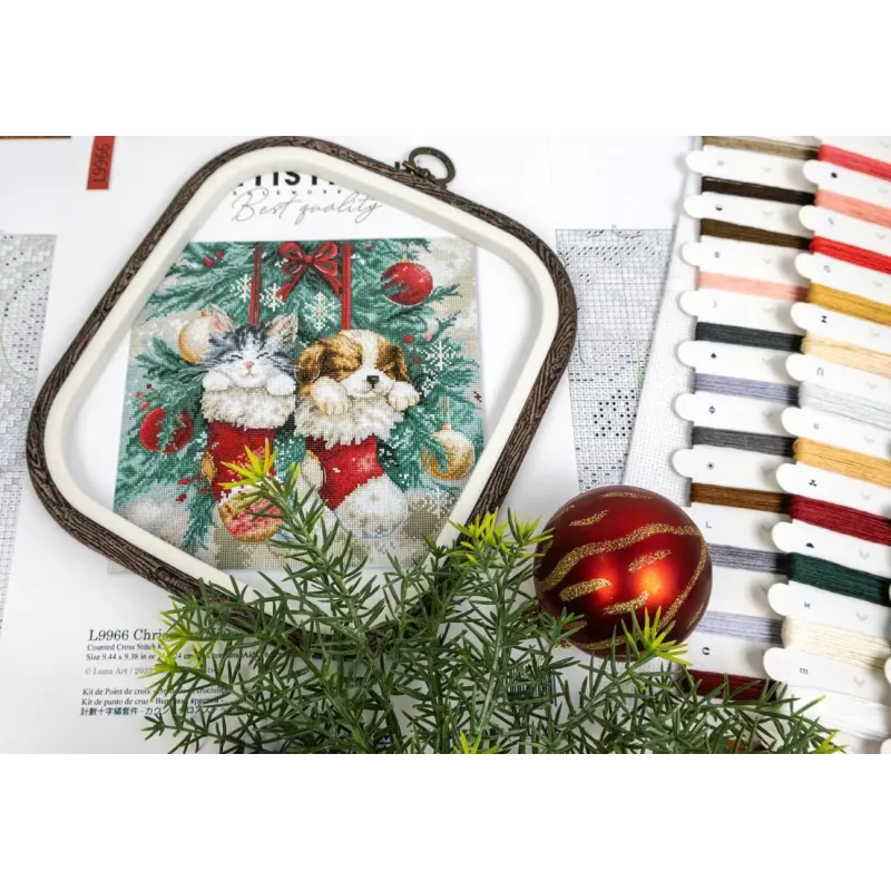 Kreuzstich-Set "Weihnachtsschläfchen" 24x24 cm SLETIL9966