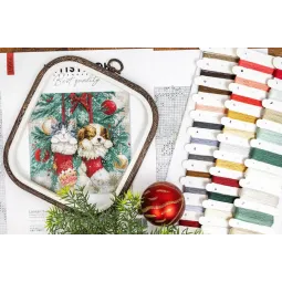 Kryželiu siuvinėjimo rinkinys "Kalėdiniai miegeliai" 24x24 cm SLETIL9966