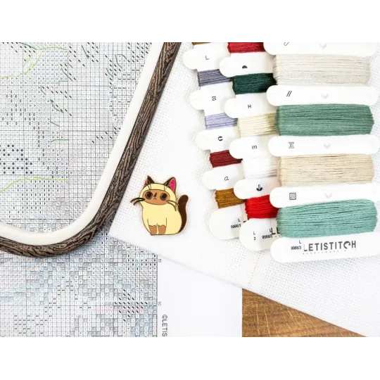 Kryželiu siuvinėjimo rinkinys "Kalėdiniai miegeliai" 24x24 cm SLETIL9966