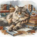 Cross stitch kit  "The Wise Cat" AVA-P089