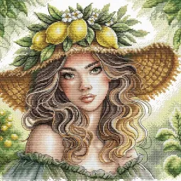 Cross stitch kit "The Girl of the Lemons" 23.81 x 23.81 cm AVA-P043