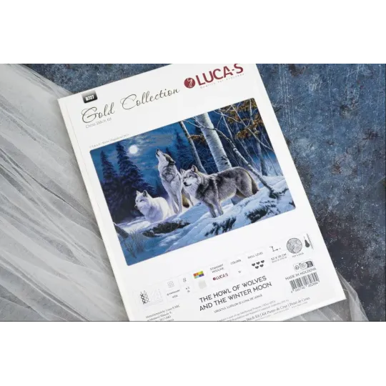 Kreuzstich-Set "Das Heulen der Wölfe und der Wintermond" 52 x 35 cm SG727