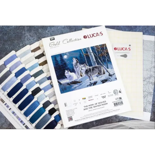 Kreuzstich-Set "Das Heulen der Wölfe und der Wintermond" 52 x 35 cm SG727