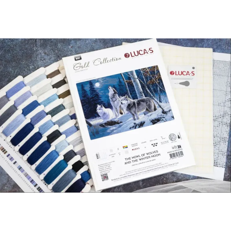 Набор для вышивания крестом "Вой волков и зимняя луна" 52 x 35 см SB727