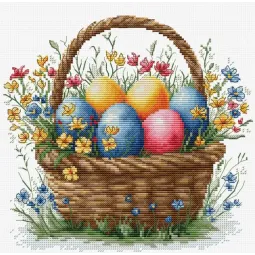 Cross Stitch Kit "Easter Basket" 19 x 18 cm SB1442