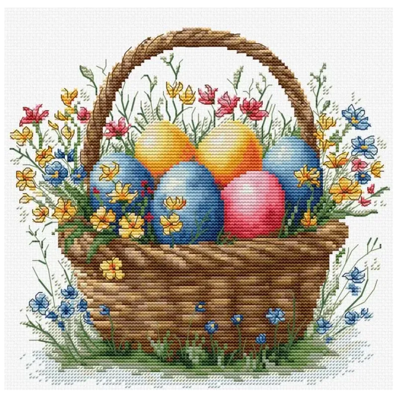 Cross Stitch Kit "Easter Basket" 19 x 18 cm SB1442
