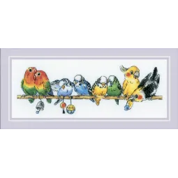 Siuvinėjimo kryželiu rinkinys "Papūgos" 40x15 cm SR2317
