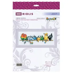 Siuvinėjimo kryželiu rinkinys "Papūgos" 40x15 cm SR2317