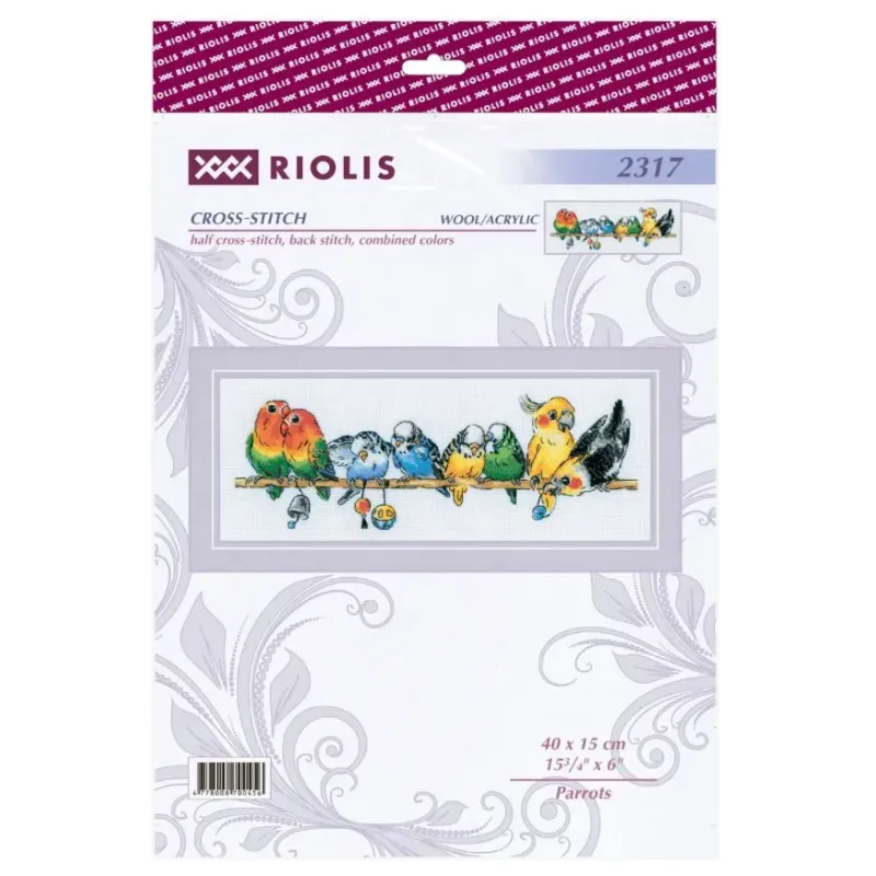 Kreuzstich-Set "Papageien" 40x15 cm SR2317