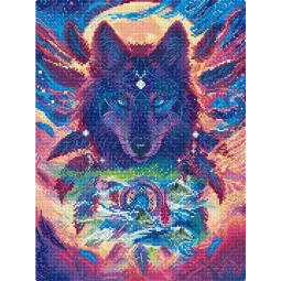 Siuvinėjimo kryželiu rinkinys "Vilko magija" 21 x 29 cm SLETIL9976