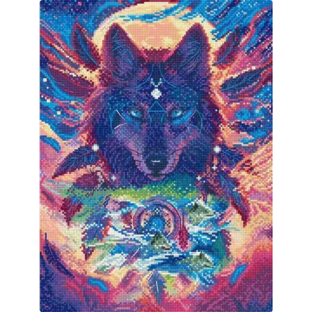 Cross stitch kit "Wolf Magic" 21 x 29 cm SLETIL9976
