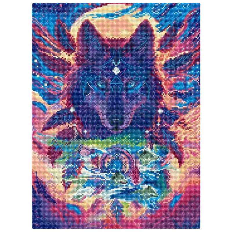 Cross stitch kit "Wolf Magic" 21 x 29 cm SLETIL9976