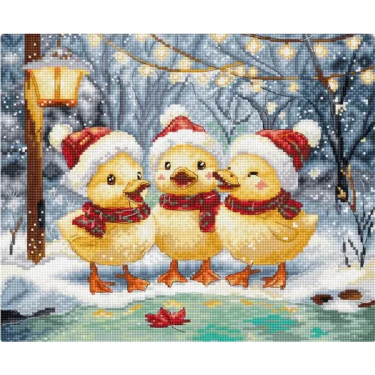 Cross stitch kit "Holiday Ducklings" 24 x 20 cm SLETIL9968