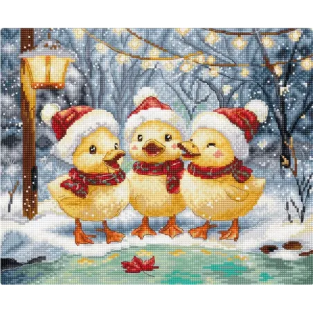 Cross stitch kit "Holiday Ducklings" 24 x 20 cm SLETIL9968