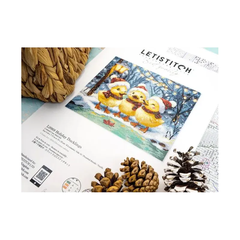 Cross stitch kit "Holiday Ducklings" 24 x 20 cm SLETIL9968