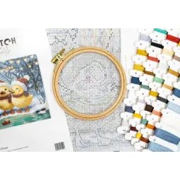 Набор для вышивания крестиком "Праздничные утята" 24 x 20 см SLETIL9968