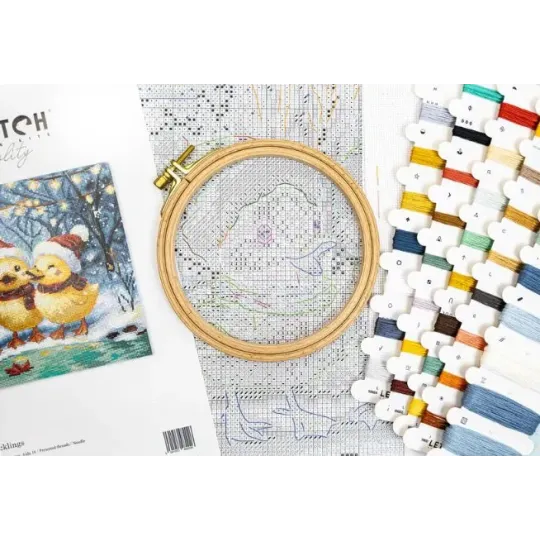 Cross stitch kit "Holiday Ducklings" 24 x 20 cm SLETIL9968