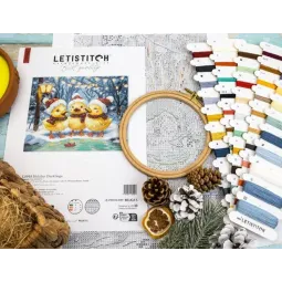 Cross stitch kit "Holiday Ducklings" 24 x 20 cm SLETIL9968