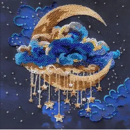 Mid-sized bead embroidery kit "Cradle of Stellar Dreams" 20x20 cm AAMB-138