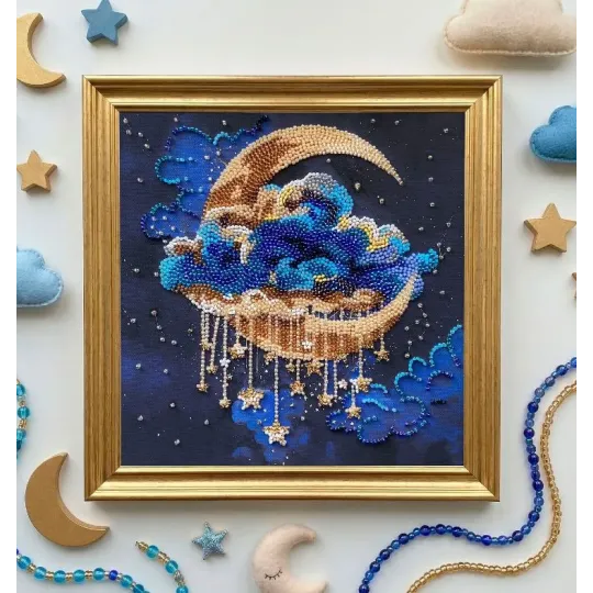 Mittelgroßes Perlenstickset "Wiege der Sternenträume" 20x20 cm AAMB-138