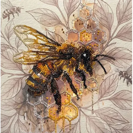 Mittelgroßes Perlenstickset "Goldener Honig" 20x20 cm AAMB-137