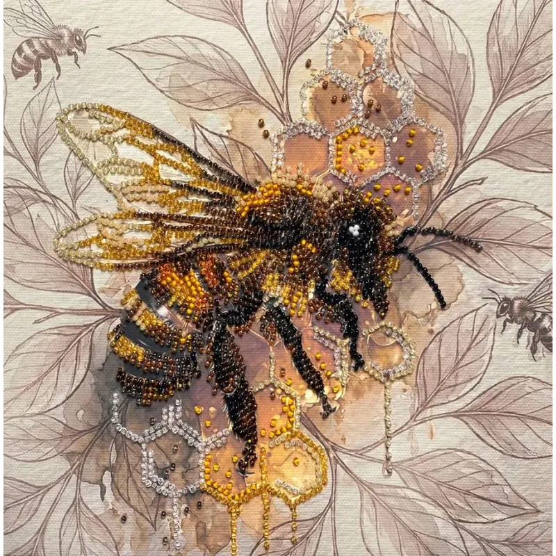 Mittelgroßes Perlenstickset "Goldener Honig" 20x20 cm AAMB-137