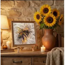 Vidutinio dydžio karoliukų siuvinėjimo rinkinys "Auksinis medus" 20x20 cm AAMB-137