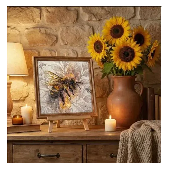 Mid-sized bead embroidery kit -Golden honey AAMB-137