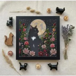 Vidutinio dydžio karoliukų siuvinėjimo rinkinys „Negaliu miegoti“ 20x20 cm AAMB-136