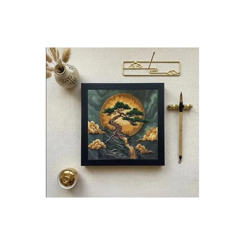 Mid-sized bead embroidery kit "Tree of Wisdom" 20х20 cm AAMB-134