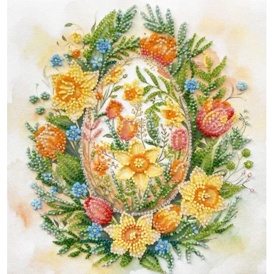 Mid-sized bead embroidery kit "Easter Symbol" 20 х 20 cm AAMB-135