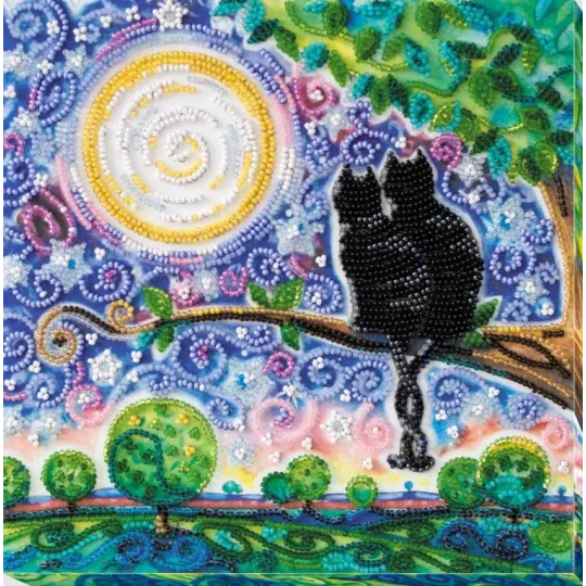 Mid-sized bead embroidery kit "Together forever" 20 х 20 cm AAMB-015
