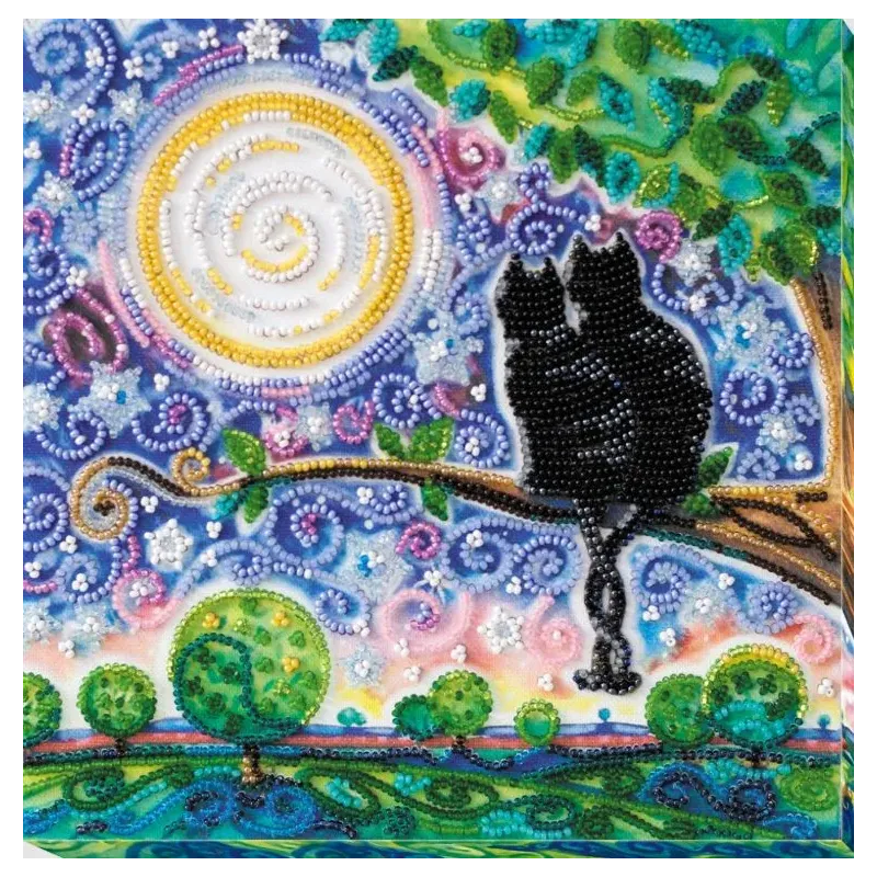 Mid-sized bead embroidery kit "Together forever" 20 х 20 cm AAMB-015